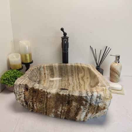 Накладная раковина из оникса Erozy Grey EO-00655 (45*43*15см) фото