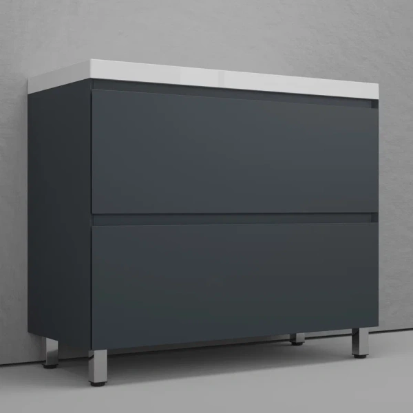 Тумба напольная под раковину Style line Манхэттен 100 ЛС-00002369 графит фото