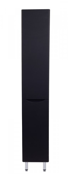 Шкаф-пенал с бельевой корзиной Style Line Бергамо 30 Люкс Plus СС-00002331 R/L черный матовый фото