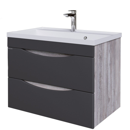 Тумба под раковину Grossman Талис-70 107010 бетон пайн/графит фото