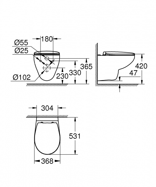 Унитаз подвесной Grohe Bau Ceramic 39351000 фото