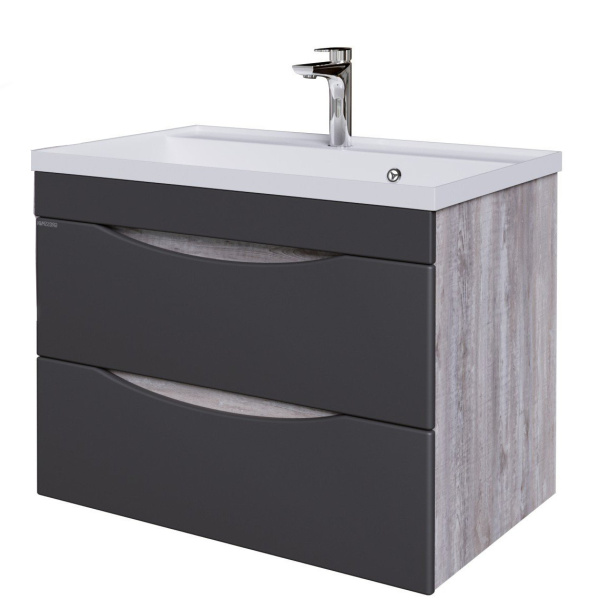 Тумба под раковину Grossman Талис-70 107010 бетон пайн/графит фото