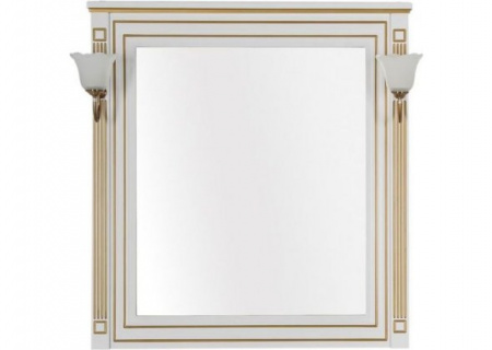 Зеркало Aquanet Паола 90 00186108 белый/золото фото