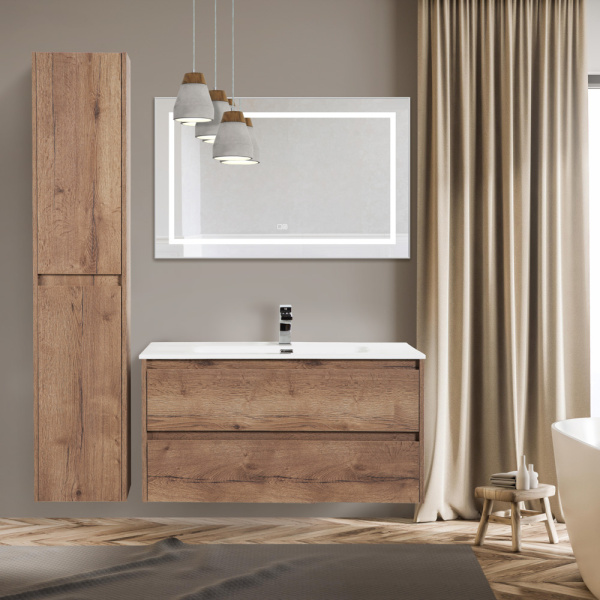 Зеркало с подсветкой, сенсорным выключателем и подогревом BelBagno SPC-KRAFT-1085-685-TCH-WARM 108x68 сатин фото