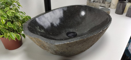 Накладная раковина из речного камня RS0872 (54*35*15) фото