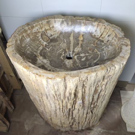 Раковина напольная из окаменелого дерева ODN-01499 (68*55*90) фото