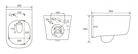 Унитаз подвесной безободковый Art&Max Monza AM232CHR/SC с сиденьем фото