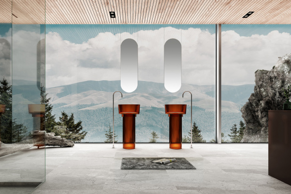 Напольная раковина из полиэфирной смолы Abber Kristall AT2702Opal фото