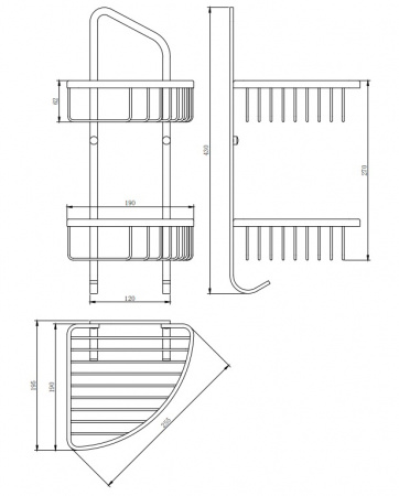 Полка-корзина Omnires Uni UN3510CR хром фото