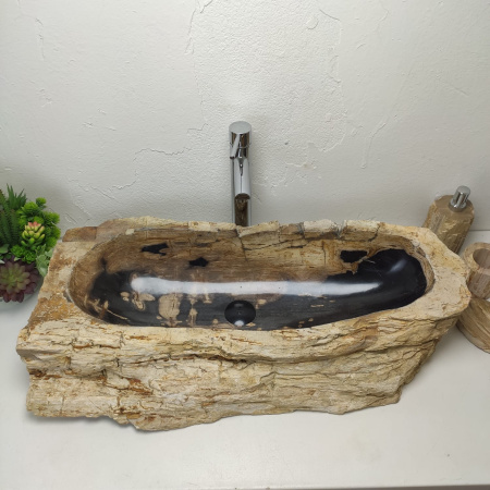 Накладная раковина из окаменелого дерева Fossil Basin OD-01333 (87*44*17) фото