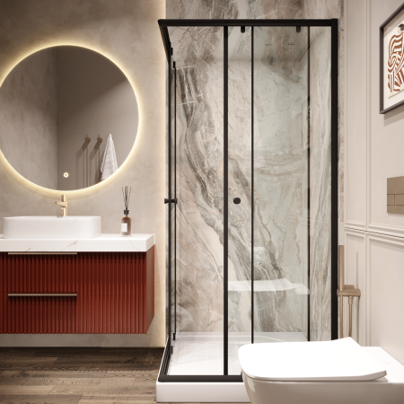 Душевой уголок Parly ZEQ911B 90x90 черный фото