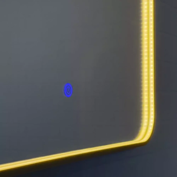 Зеркало с подсветкой LED IC-подсветка теплый свет, сенсорное Comforty Ситара-60 00-00020471 матовое золото фото