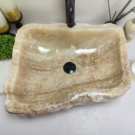 Накладная раковина из оникса Erozy Yellow EO-00781 (52*44*15см) фото