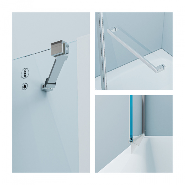 Шторка для ванны распашная Iddis Ray RAY6CS2i90 120х140 см прозрачное стекло фото