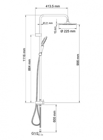Душевая система (стойка) WasserKRAFT A039 фото
