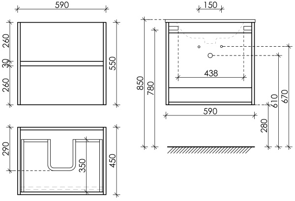 Тумба под раковину Sancos Urban UR60EG дуб галифакс натуральный фото
