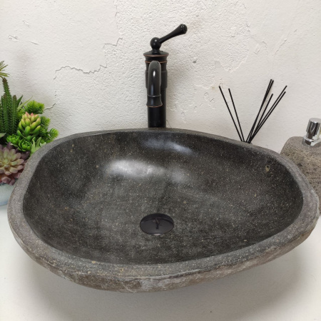 Накладная раковина из речного камня RS01520 (51*45*15) 50E фото