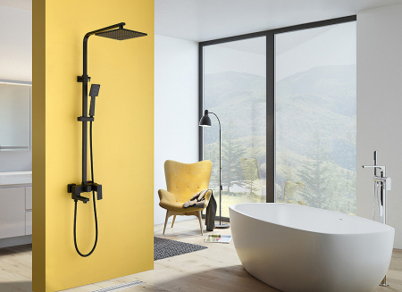 Душевая система Abber Daheim AF8216B Черная матовая фото