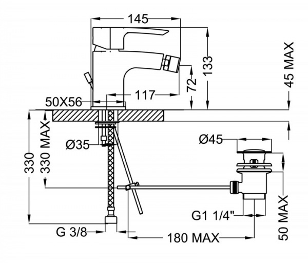 Смеситель для биде Cezares Lillia LILLIA-BSM1-01-Cr фото