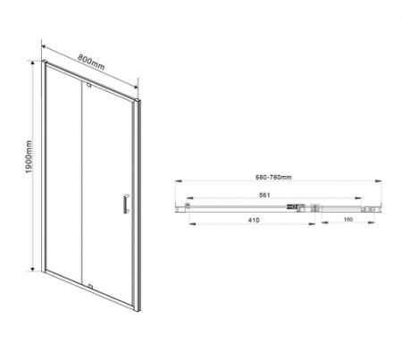 Душевая дверь Vincea Intra VDP-1I7080CH шиншила фото