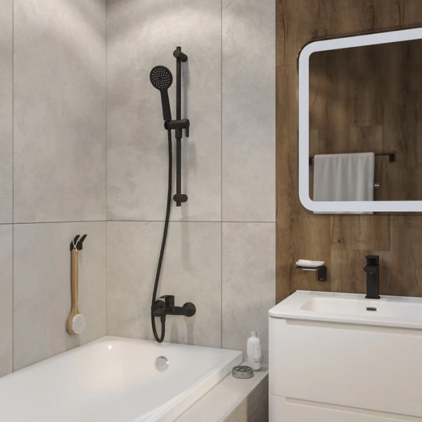 Штанга для душа Iddis Ray RAY70B0i17 черная матовая фото