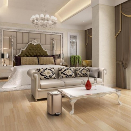 Мусорное ведро для ванной с педалью WeltWasser WW MILA CG 12L шампань золото фото