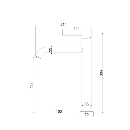 Высокий смеситель для раковины Vincea City VBF-2C2MB черный матовый фото