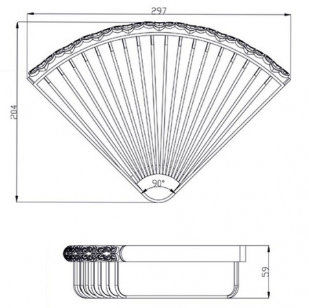 Полочка-решетка угловая Zorg Antic AZR U-2 BR фото