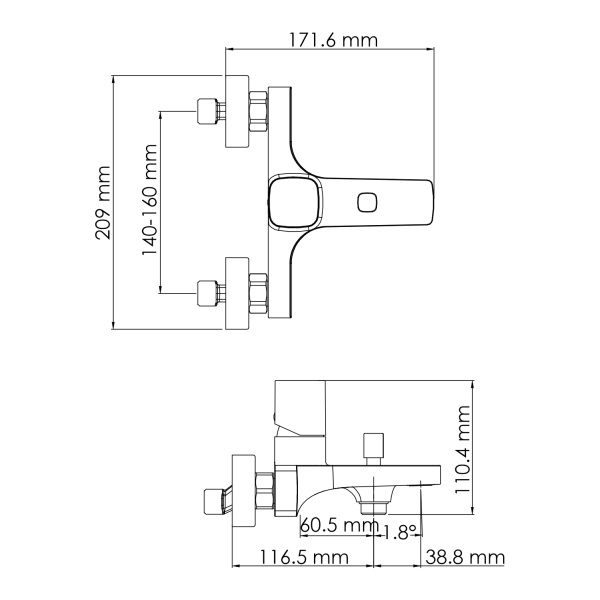 Смеситель для ванны с душем WasserKRAFT Naab 8601 фото