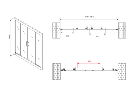 Шторка на ванну ABBER Schwarzer Diamant AG57150 150 см фото