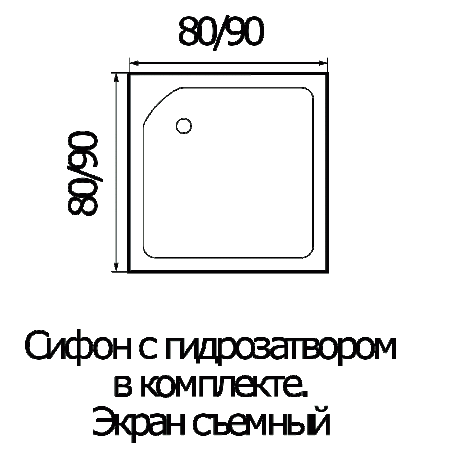 Поддон для душа River 80*80*26 квадрат фото