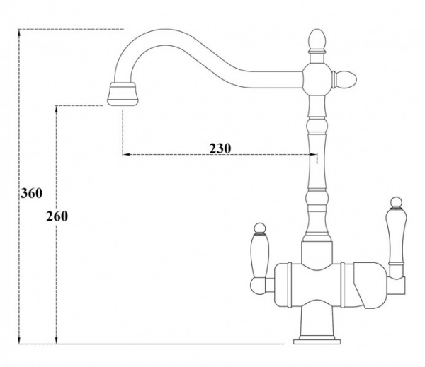 Смеситель для кухни кухни с фильтром для воды Zorg Clean Water ZR 326 YF BR LIGHT фото