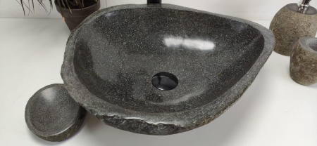 Накладная раковина из речного камня RS0861 (50*42*15) фото