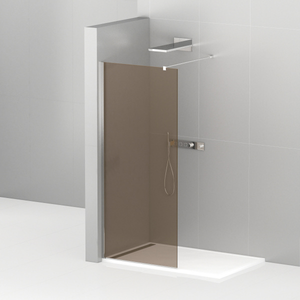 Душевая перегородка Cezares Liberta LIBERTA-L-1-80-120-BR-Cr стекло бронзовое, профиль хром фото