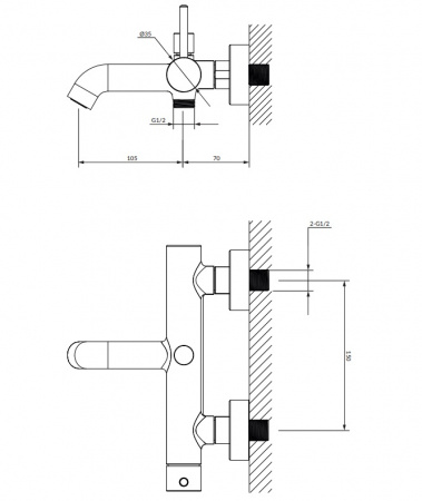 Смеситель для ванны Omnires Y Y1230GL золото фото