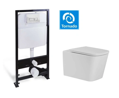 Комплект подвесной унитаз с инсталляцией SantiLine SL-5027+SL-01 фото