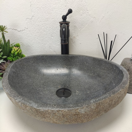 Накладная раковина из речного камня RS01527 (49*39*15) d3 фото