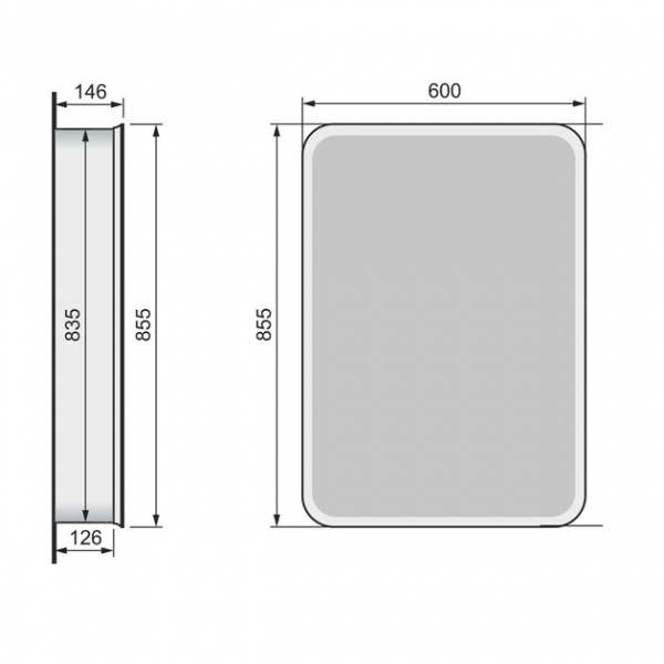 Зеркало-шкаф Jorno Pastel Pas.03.60/BL 60 см бирюза фото
