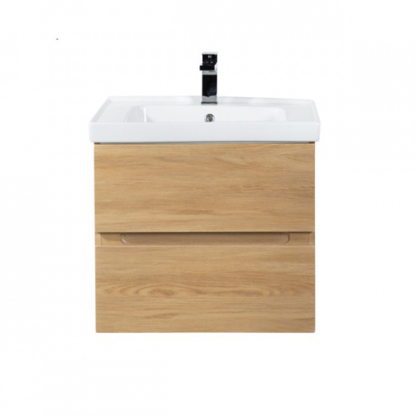 Тумба с раковиной подвесная Art&Max AM-Techno AM-Techno-600-2C-SO-LW674 60 см Дуб мадейра янтарь фото