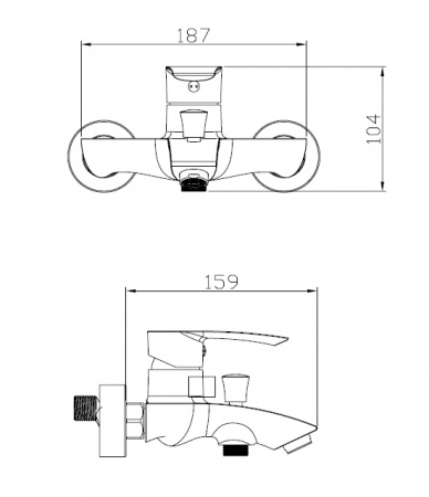 Смеситель для ванны с душем Kaiser Aurora 67022 фото