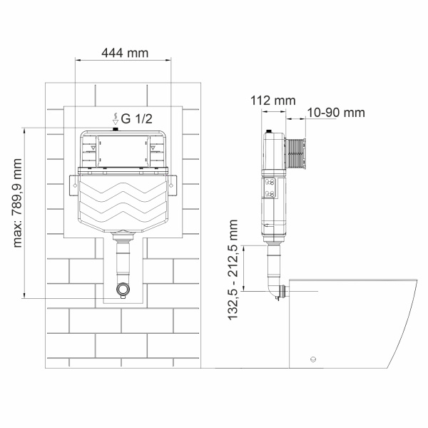 Бачок скрытого монтажа WasserKRAFT Aller 10TLT.031.ME.WM03с кнопкой, матовый белый фото