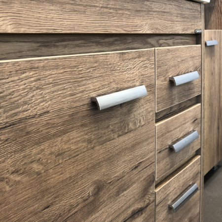 Тумба Comforty Марио-75 дуб темный с раковиной Quadro 75 фото