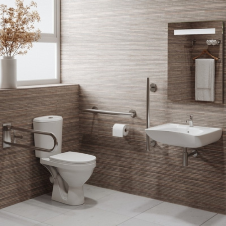 Унитаз-компакт для инвалидов Rosa Дон 467548 с сиденьем фото