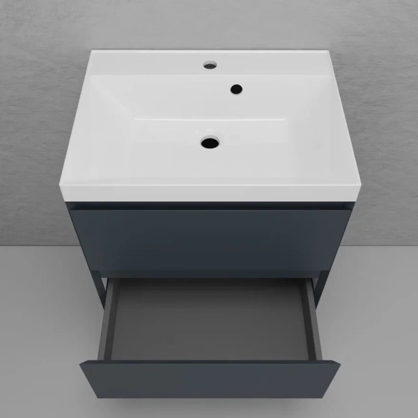 Тумба подвесная под раковину Style Line Манхэттен 60 ЛС-00002366 графит фото