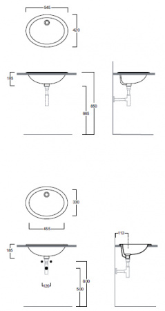 Раковина встраиваемая Simas Top e lavabi d'Arredo S50Pbi фото
