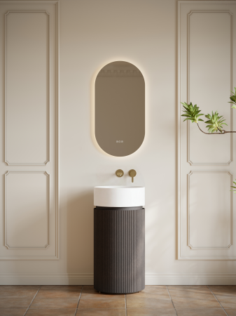 Тумба с раковиной AltroBagno Чиа (Chia) 450 ALTROBAGNOChia450GreyOak/Matte White фото