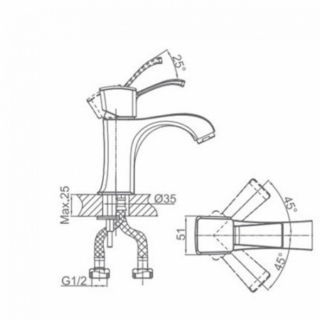 Смеситель для раковины D&K Rhein Bach DA1472101 фото