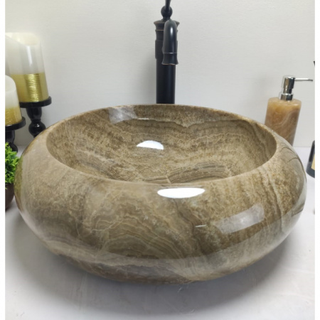 Накладная раковина из оникса Indo Donut Sunset Medium DO-000162 фото