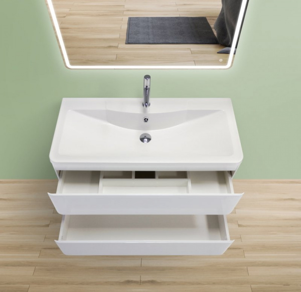 Тумба под раковину BelBagno Albano ALBANO-1000-2C-SO-BL 100 см Bianco Lucido фото