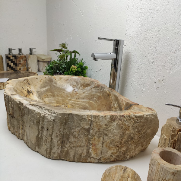 Накладная раковина из окаменелого дерева Fossil Basin OD-01319 (61*45*15) фото